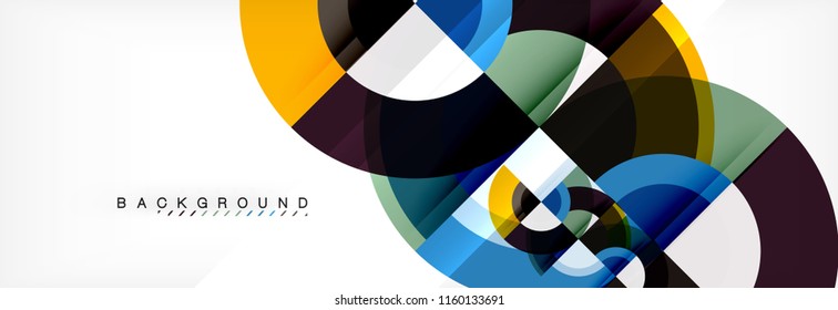 Vector circular geometric abstract background, template design