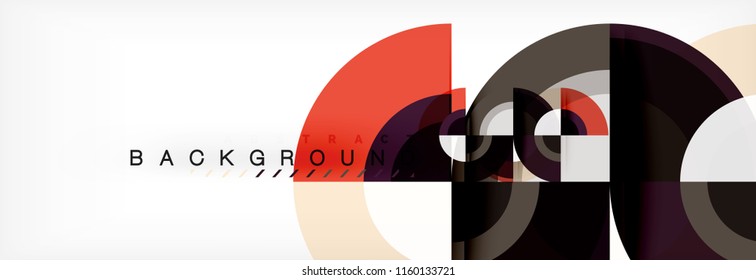 Vector circular geometric abstract background, template design