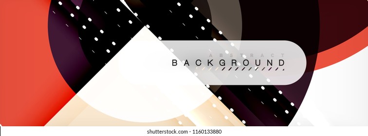 Vector circular geometric abstract background, template design
