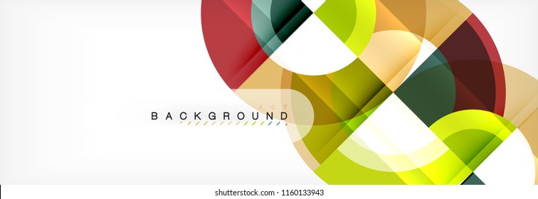 Vector circular geometric abstract background, template design