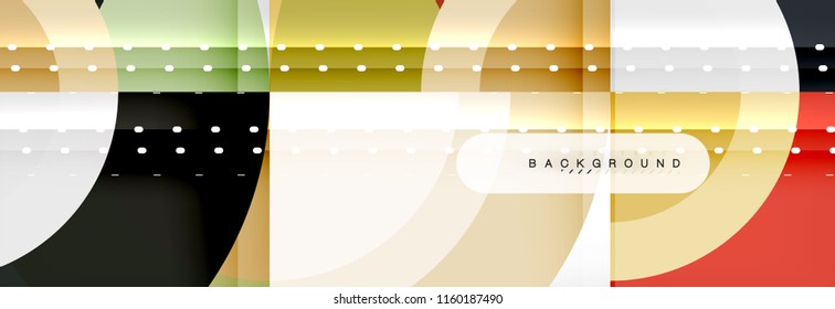 Vector circular geometric abstract background, template design