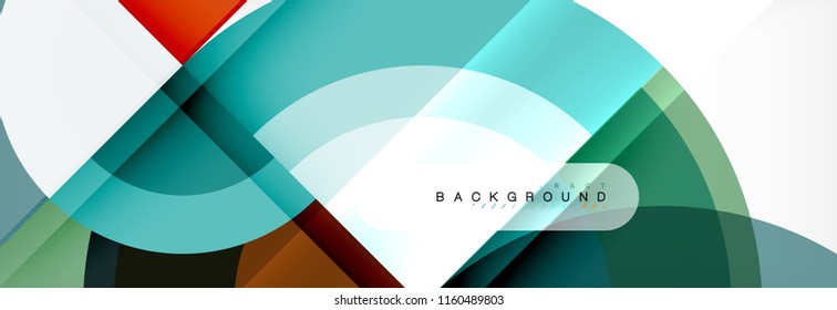 Vector circular geometric abstract background, template design
