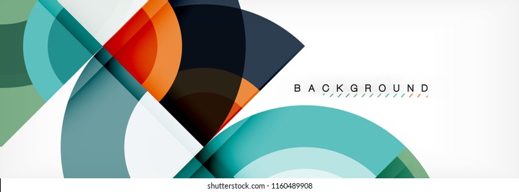 Vector circular geometric abstract background, template design