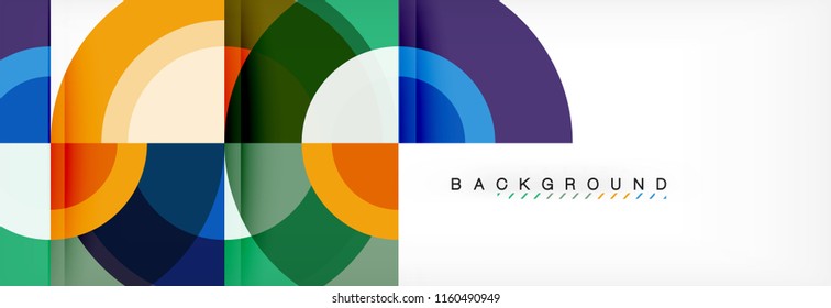 Vector circular geometric abstract background, template design