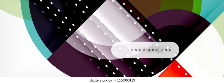Vector circular geometric abstract background, template design