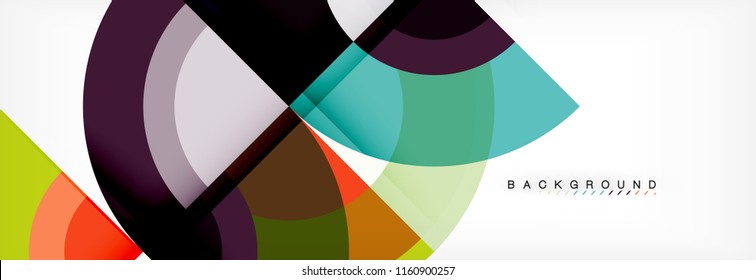 Vector circular geometric abstract background, template design