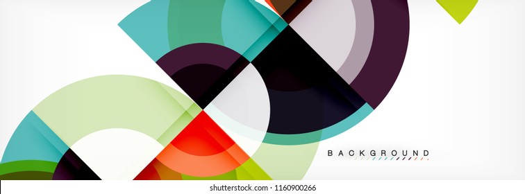 Vector circular geometric abstract background, template design