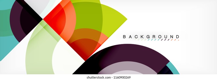 Vector circular geometric abstract background, template design