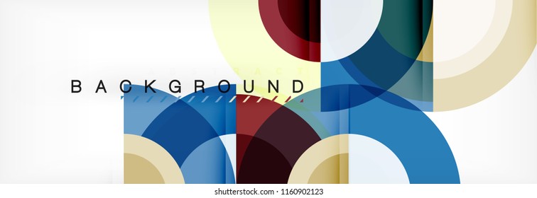 Vector circular geometric abstract background, template design