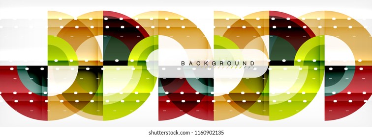 Vector circular geometric abstract background, template design