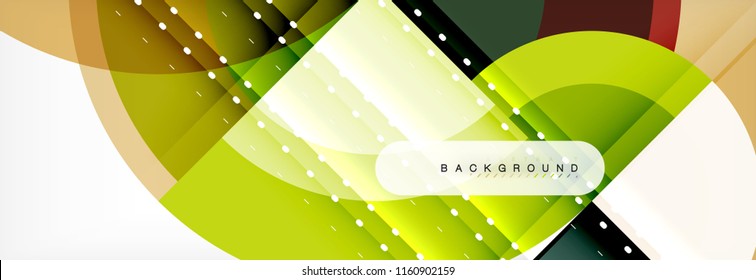 Vector circular geometric abstract background, template design