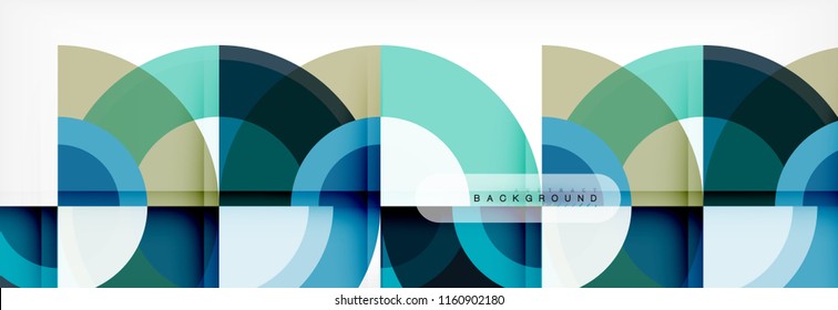 Vector circular geometric abstract background, template design