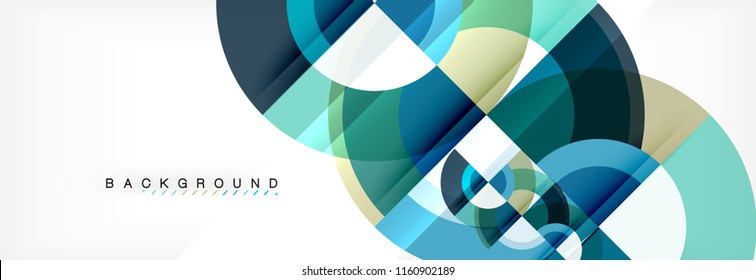 Vector circular geometric abstract background, template design