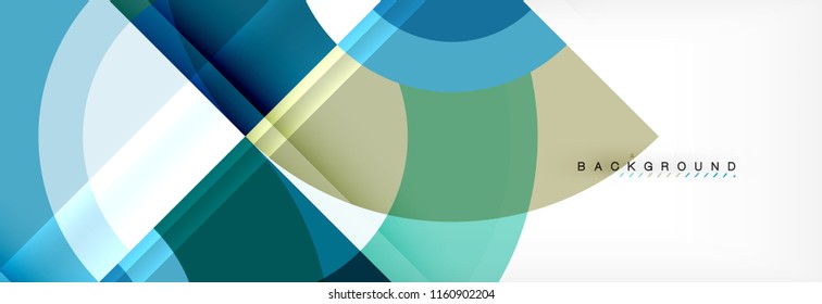 Vector circular geometric abstract background, template design
