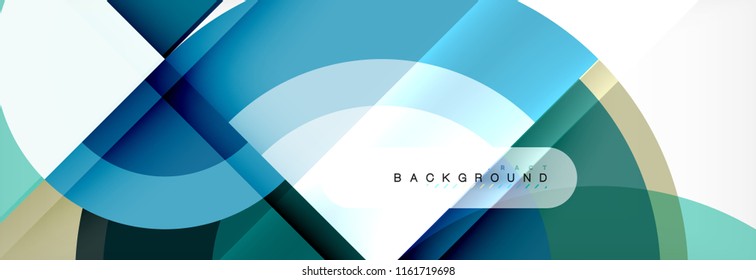 Vector circular geometric abstract background, template design