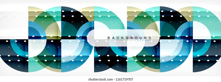 Vector circular geometric abstract background, template design