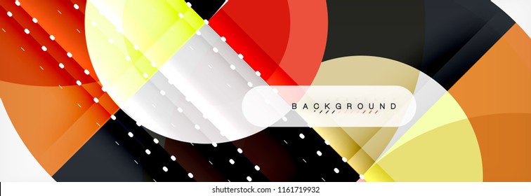 Vector circular geometric abstract background, template design