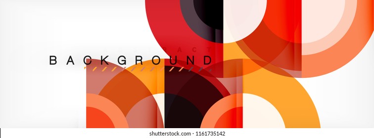 Vector circular geometric abstract background, template design