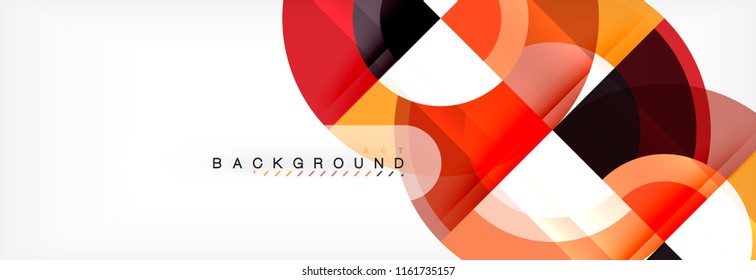 Vector circular geometric abstract background, template design