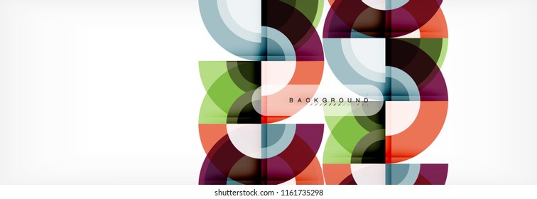 Vector circular geometric abstract background, template design