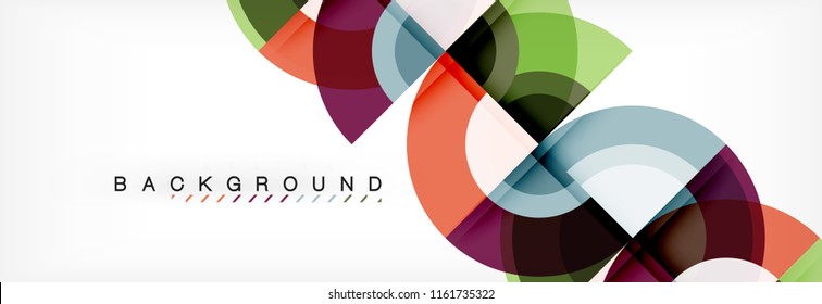 Vector circular geometric abstract background, template design