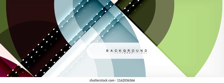 Vector circular geometric abstract background, template design