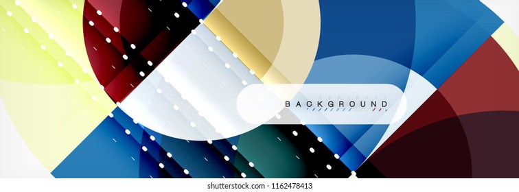 Vector circular geometric abstract background, template design