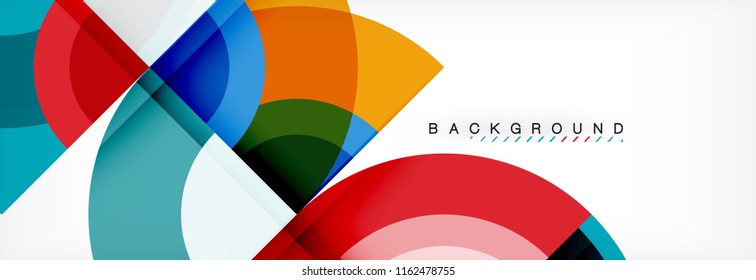 Vector circular geometric abstract background, template design
