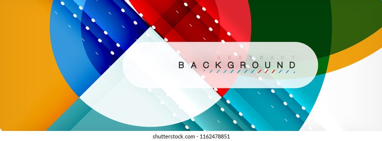 Vector circular geometric abstract background, template design