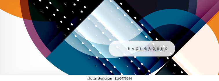 Vector circular geometric abstract background, template design