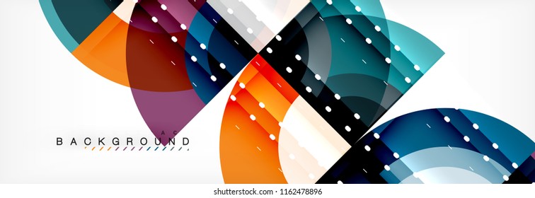 Vector circular geometric abstract background, template design