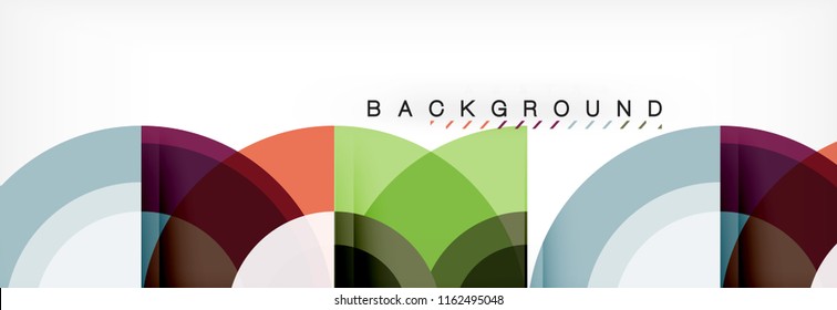 Vector circular geometric abstract background, template design