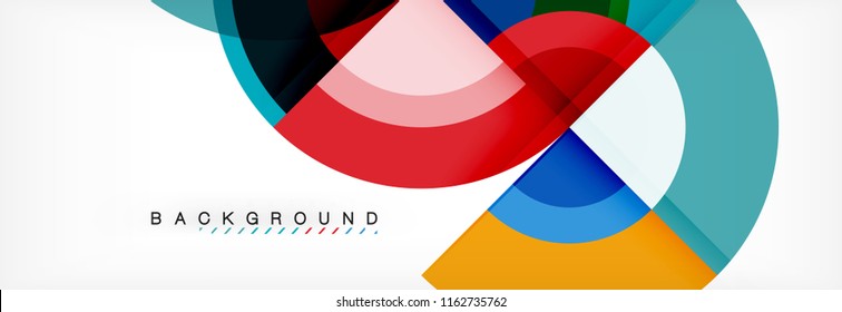 Vector circular geometric abstract background, template design