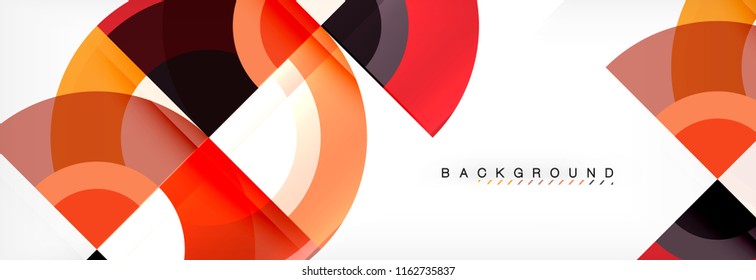 Vector circular geometric abstract background, template design