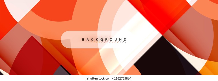 Vector circular geometric abstract background, template design