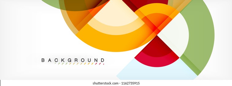 Vector circular geometric abstract background, template design