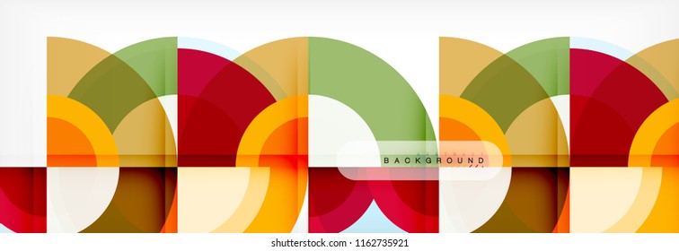 Vector circular geometric abstract background, template design