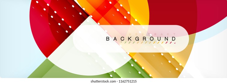 Vector circular geometric abstract background, template design