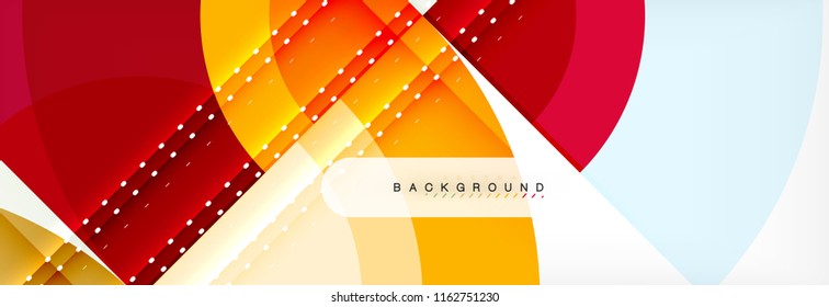 Vector circular geometric abstract background, template design