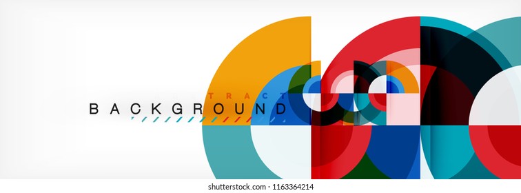 Vector circular geometric abstract background, template design