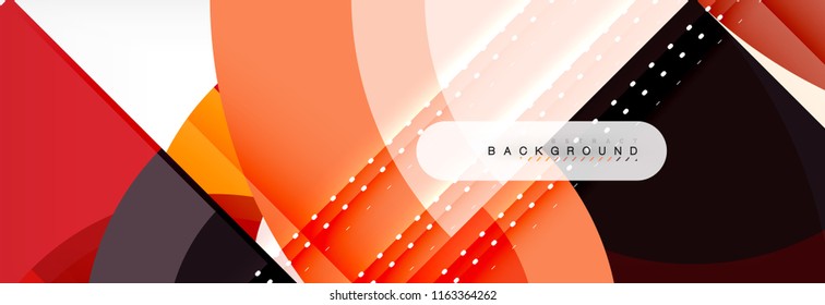 Vector circular geometric abstract background, template design