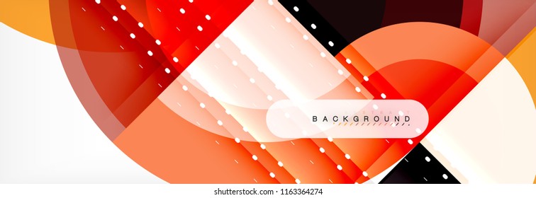 Vector circular geometric abstract background, template design