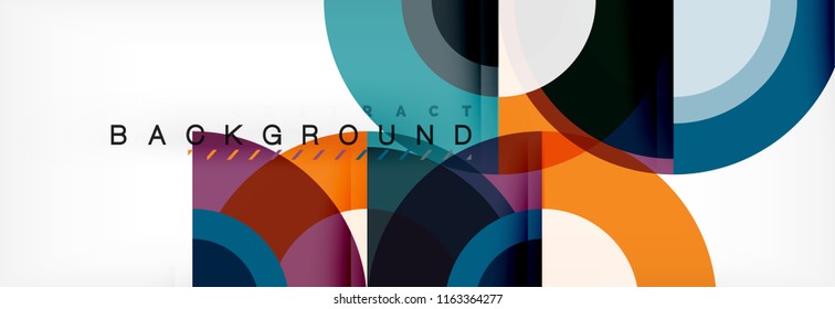 Vector circular geometric abstract background, template design