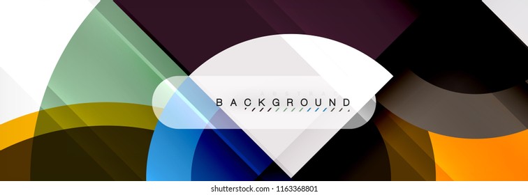 Vector circular geometric abstract background, template design