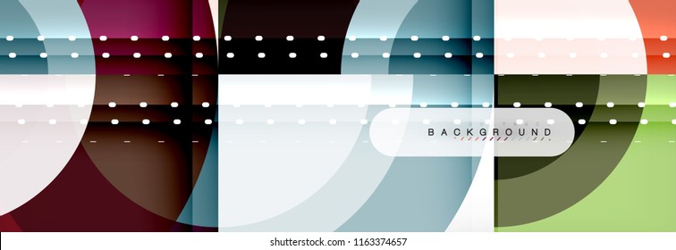 Vector circular geometric abstract background, template design