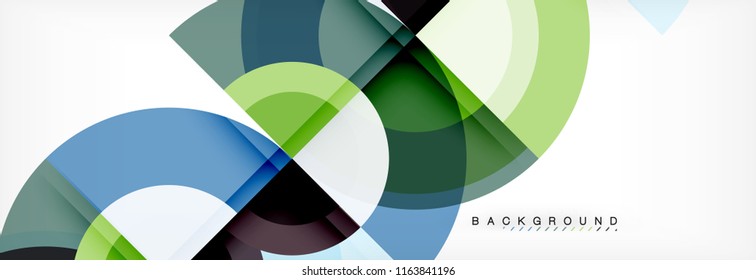 Vector circular geometric abstract background, template design