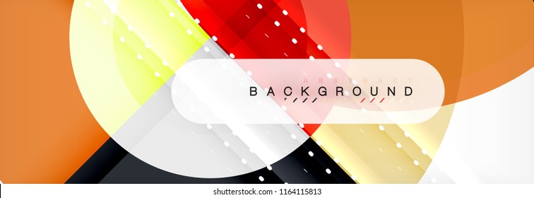 Vector circular geometric abstract background, template design