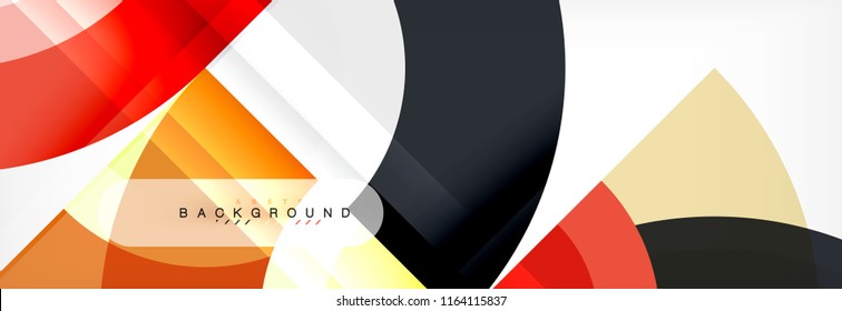 Vector circular geometric abstract background, template design
