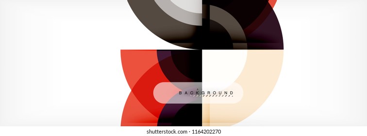 Vector circular geometric abstract background, template design
