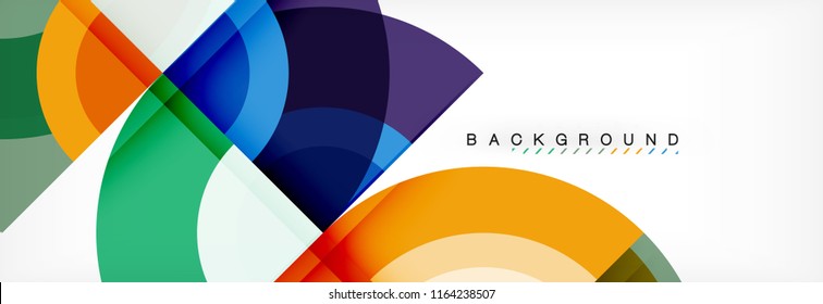 Vector circular geometric abstract background, template design